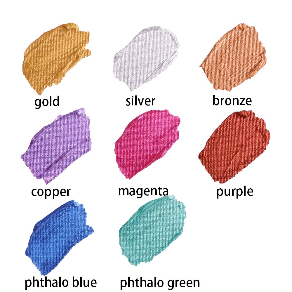 Mont Marte Metallic Acrylic Paint Set 8 Piece x 18 ml Tubes, Lightfast Colors with Smooth Consistency and Opaque Metallic Finish. - Image 5