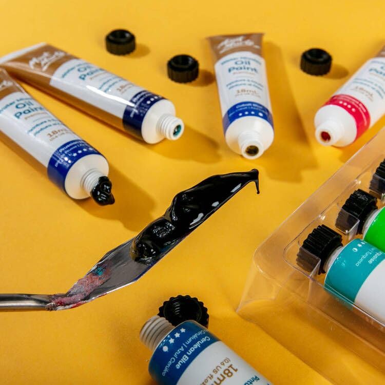 Mont Marte MPOW3618 Water-Soluble Oil Paint, Diluted with Water, 1.2 x 0.6 fl oz (36 Colors x 18 ml), Water Mixable OIL Paint Set, Satin Finish - Image 4