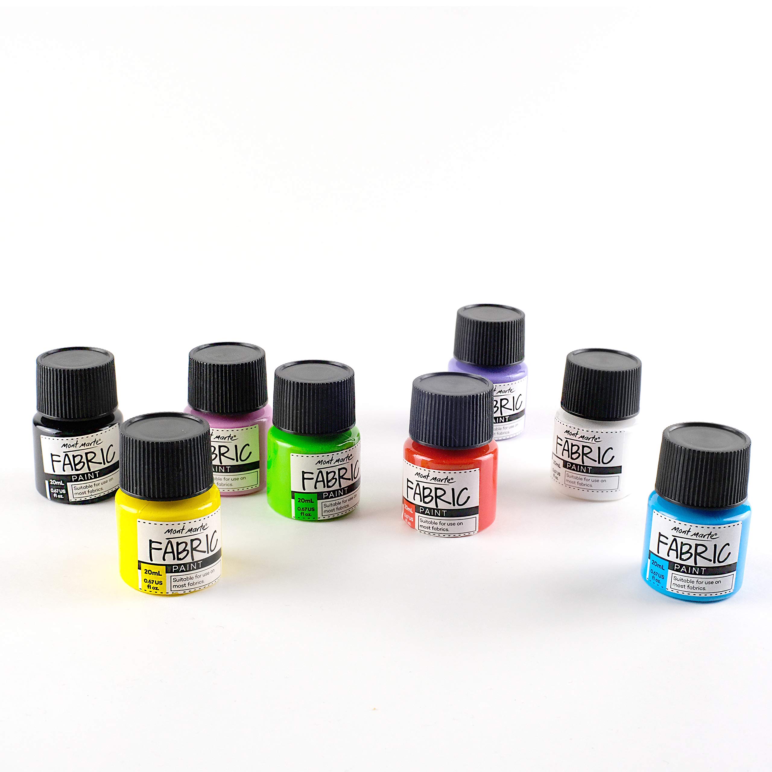 Mont Marte Permanent Fabric Paint Set 8 x 20ml Vivid Colours for Textile, Fabric, T-Shirt, Canvas, Wood, Ceramic, Glass - Image 5