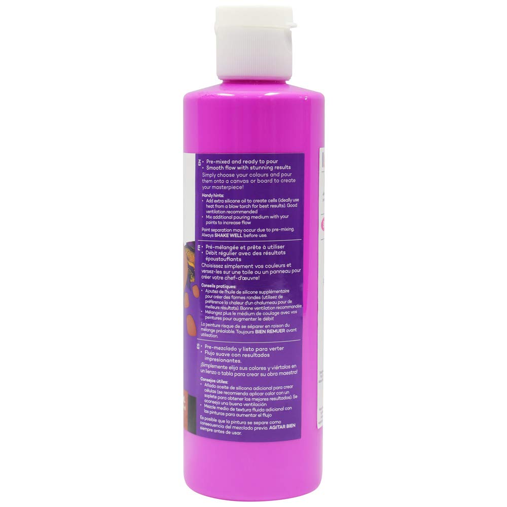 Mont Marte Premium Pouring Acrylic Paint, 240ml (8.11oz), Magenta, Pre-Mixed Acrylic Paint, Suitable for a Variety of Surfaces Including Stretched Canvas, Wood, MDF and Air Drying Clay. - Image 3