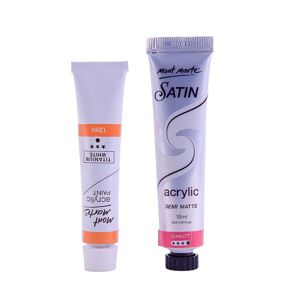 Mont Marte Premium Satin Acrylic Intro Set, 8 Piece, 0.6oz (18ml) Tubes, Semi-Matte Finish, Suitable for Most Surfaces - Image 4